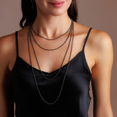 Links 2mm Necklace in Black